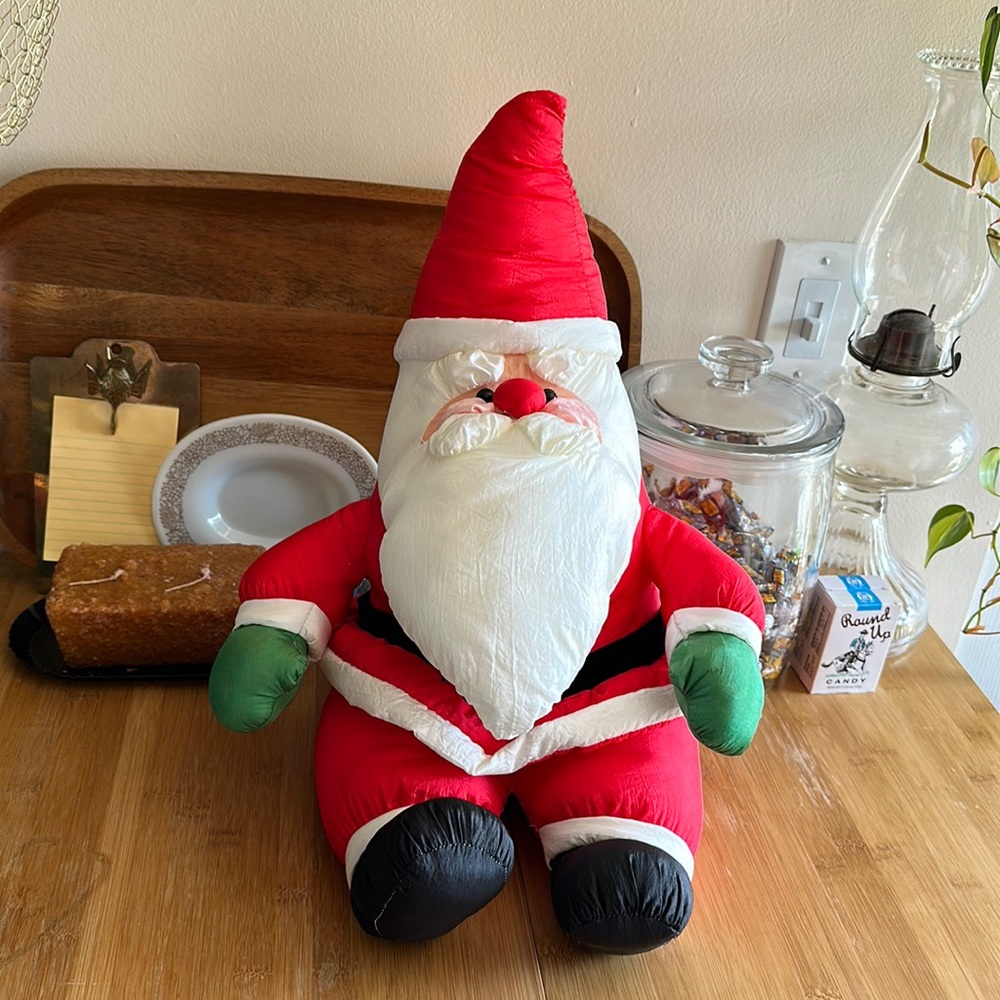 🎅 Vintage 1992 Anco Plush Santa Claus 90s Christmas Decor Retro Holiday Doll